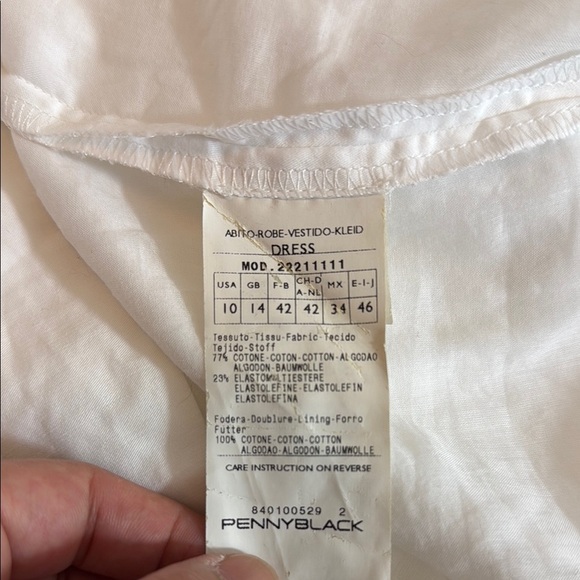 Penny Black by MaxMara Cotton White Short Sleeve Dress with Pockets Size 10 - Picture 11 of 11